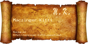 Maczinger Kitti névjegykártya